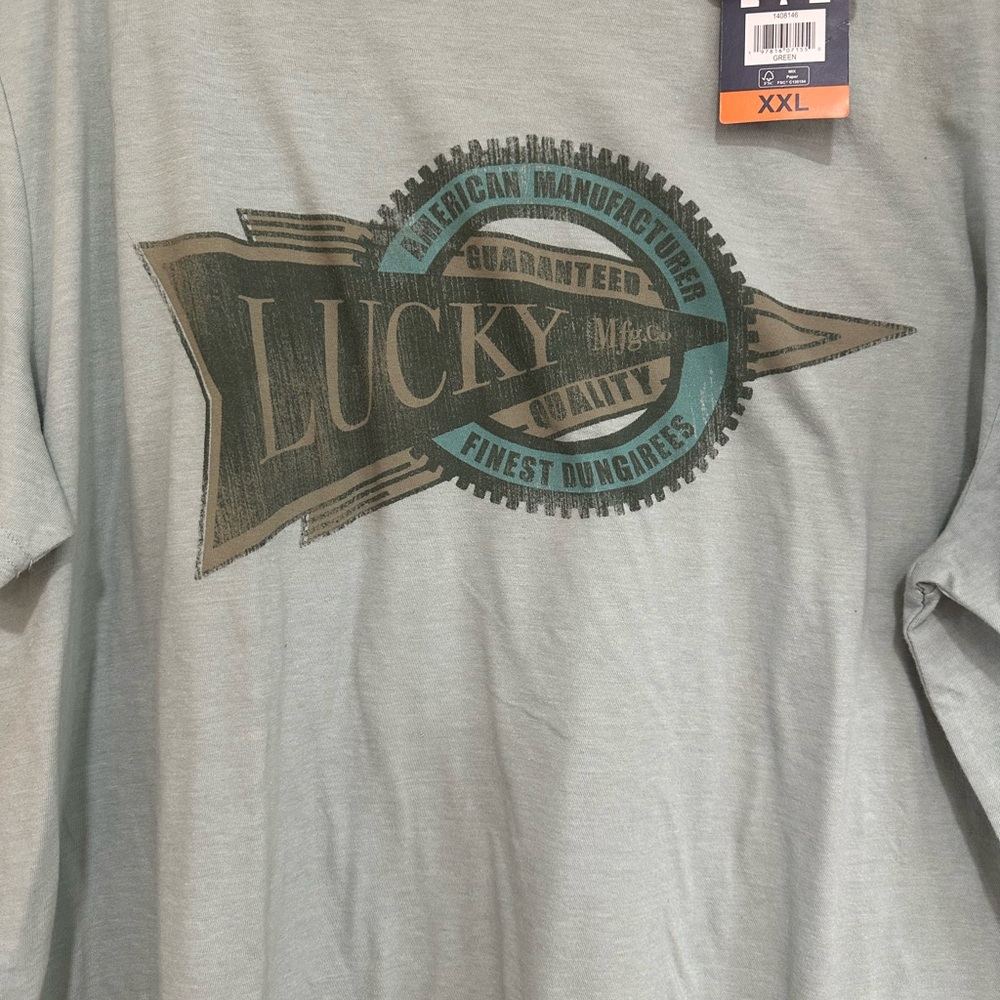 Lucky brand men’s light weight short sleeve green graphic T-shirt. Size … - Picture 2 of 7